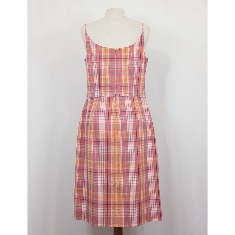 Vintage 90s Y2K Dress Pink Plaid Sundress Cotton Blend Women's Size 12 New - Picture 5 of 7